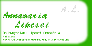 annamaria lipcsei business card