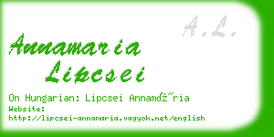 annamaria lipcsei business card